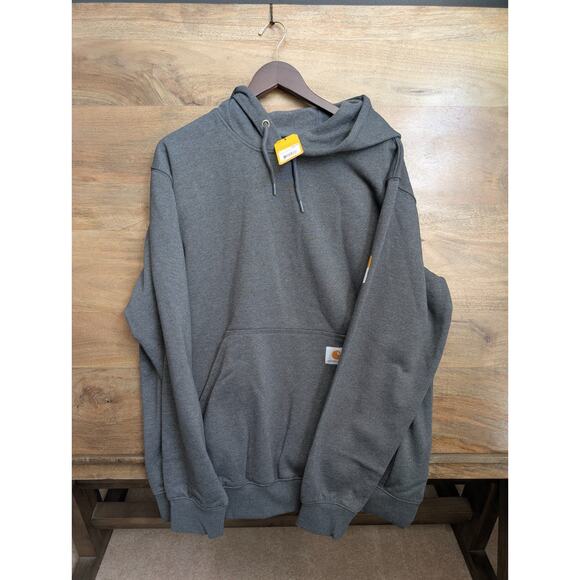 Carhartt Pullover Hoodie Men Large Gray Loose Fit Midweight Long Sleeve Workwear - Picture 1 of 5